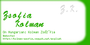 zsofia kolman business card